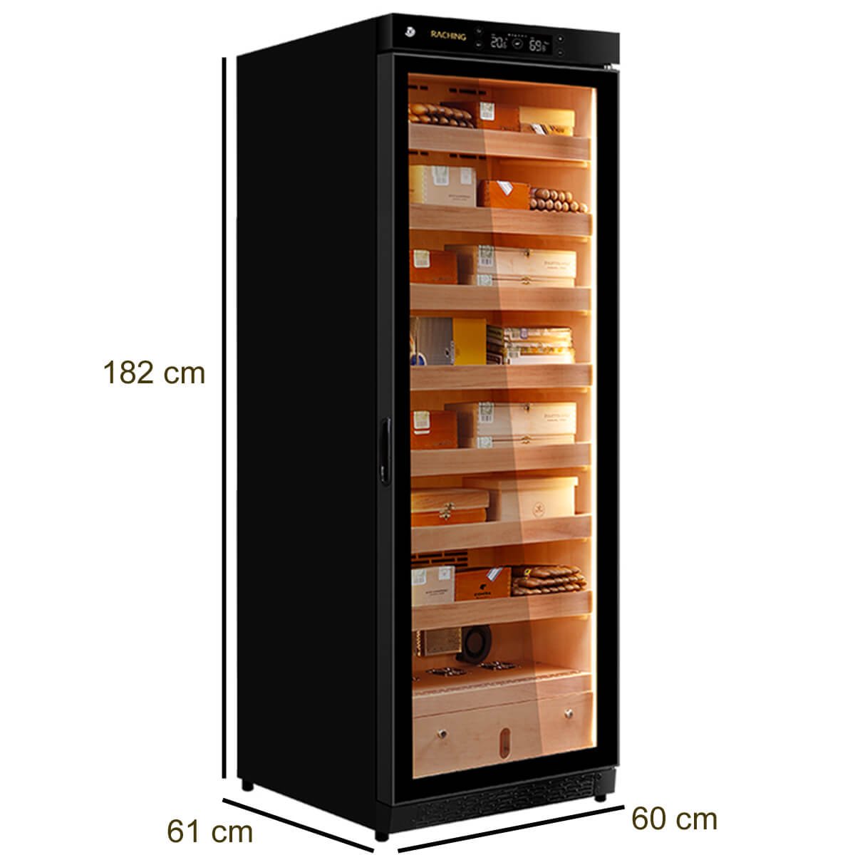 Cigar Humidor Cooling Cabinet Black Raching
