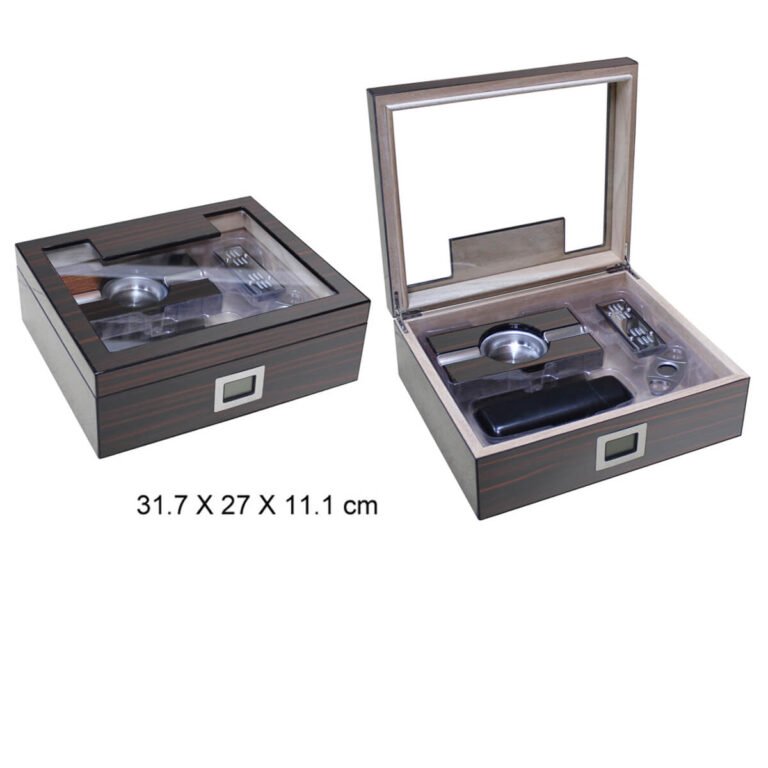Cigar Humidor Set with glass Top