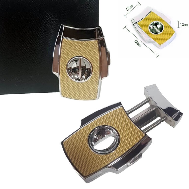 Metal Cigar V Cutter Gold Carbon