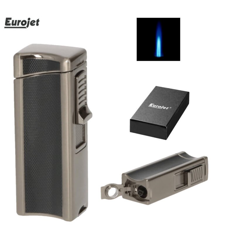Eurojet Lighter 1xJet Dark Gun Satin With Cigar Rack & Punch