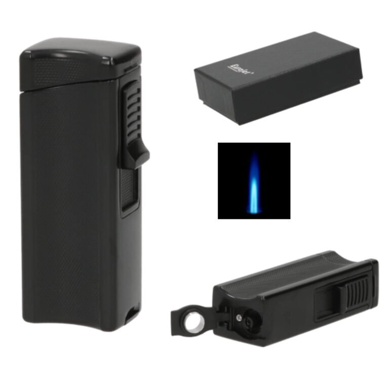 Eurojet Lighter 1xJet Black with Cigar Punch & Cigar Rack