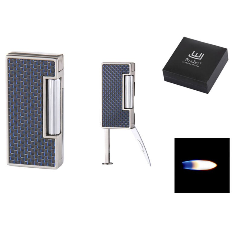 Winjet Pipe Lighter Flint blue carbon finish with tools