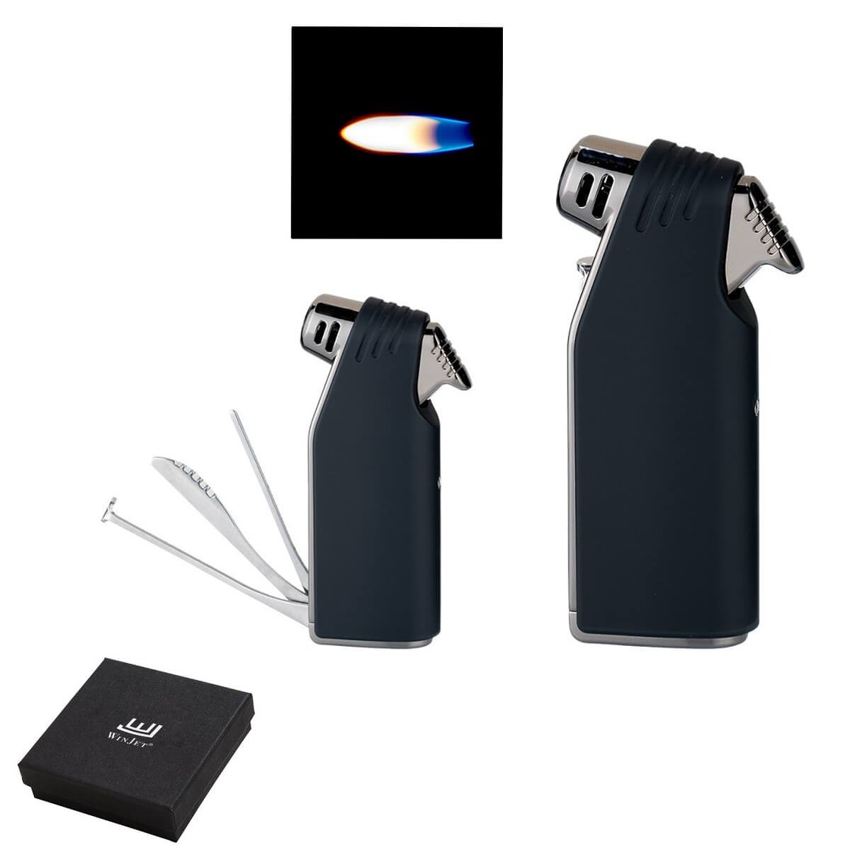 Winjet Pipe Lighter with Tools Black