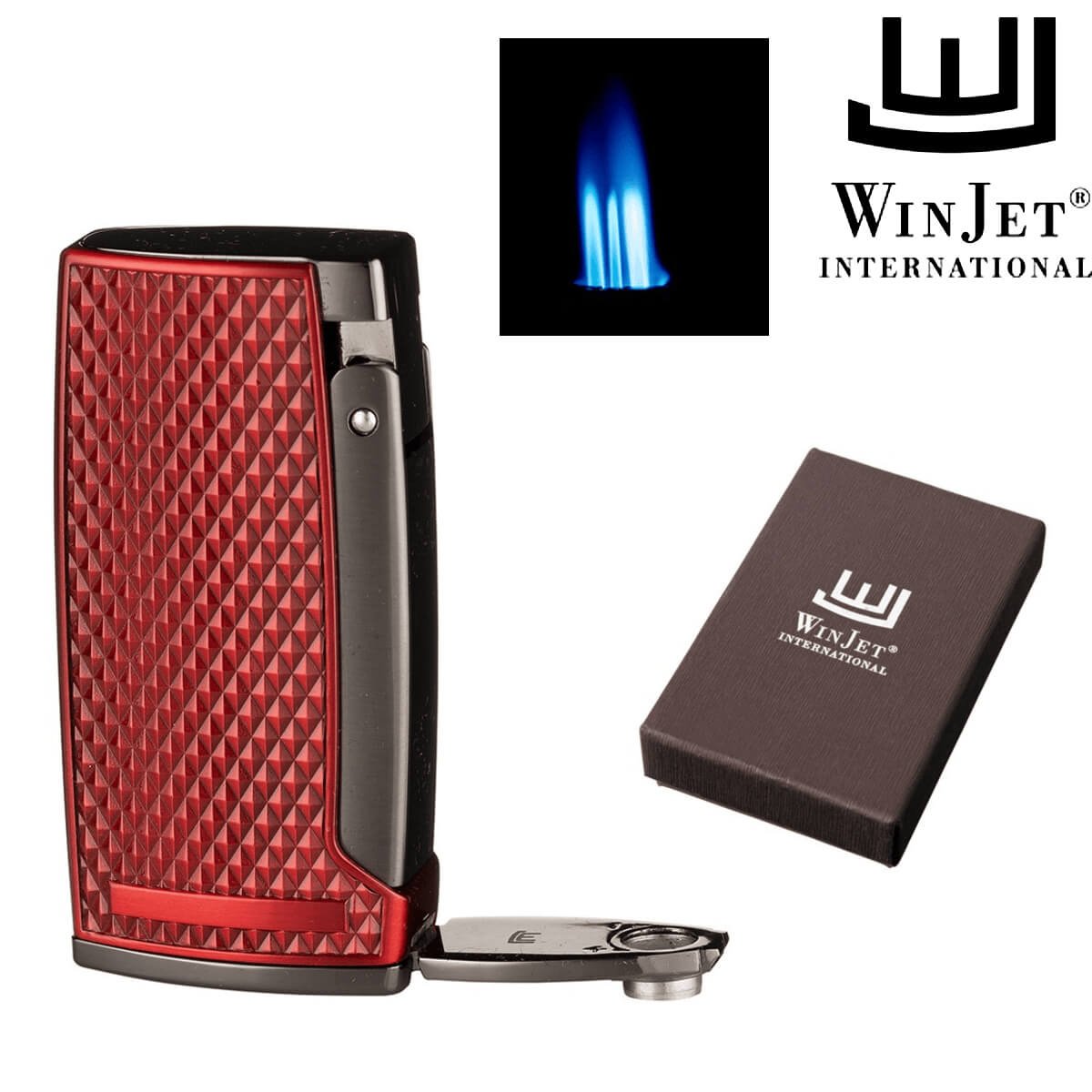 Winjet Lighter 3xJet Red With Punch