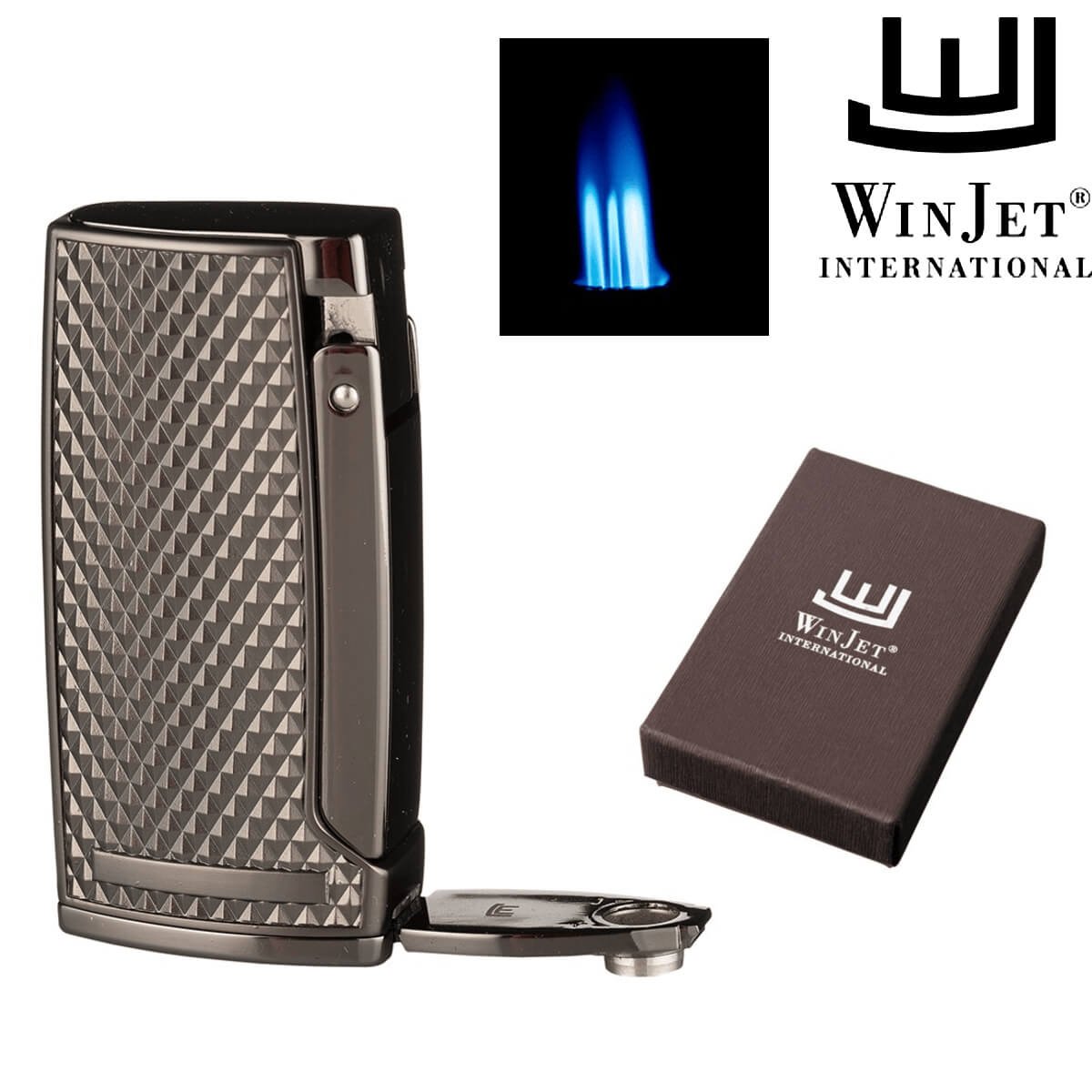 Winjet Lighter 3xJet Grey With Punch