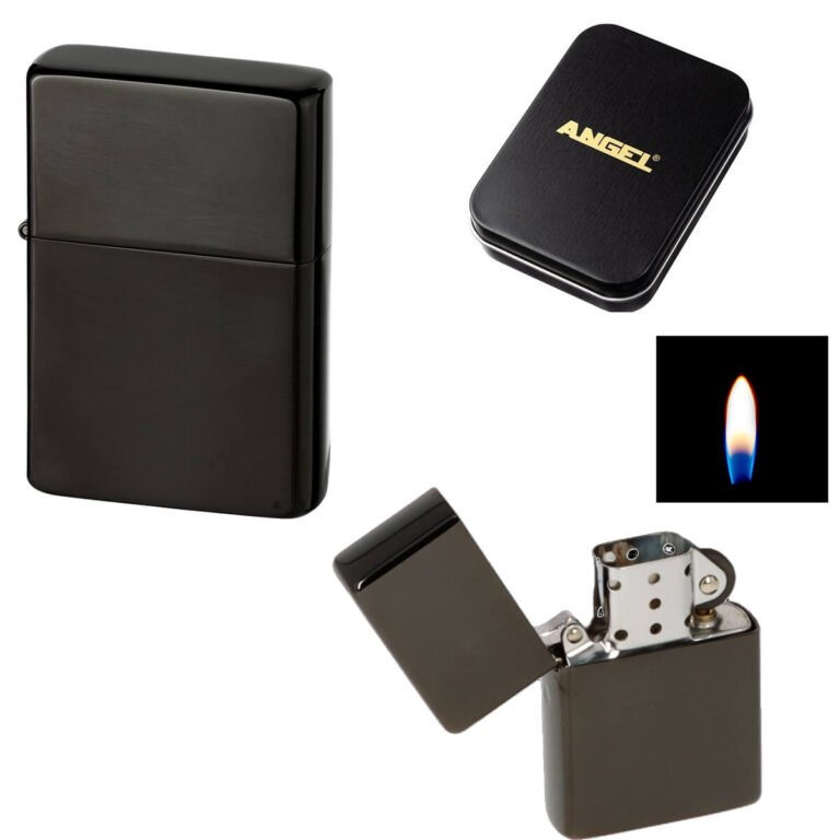 Angel Oil Lighter type Zippo Flame Black