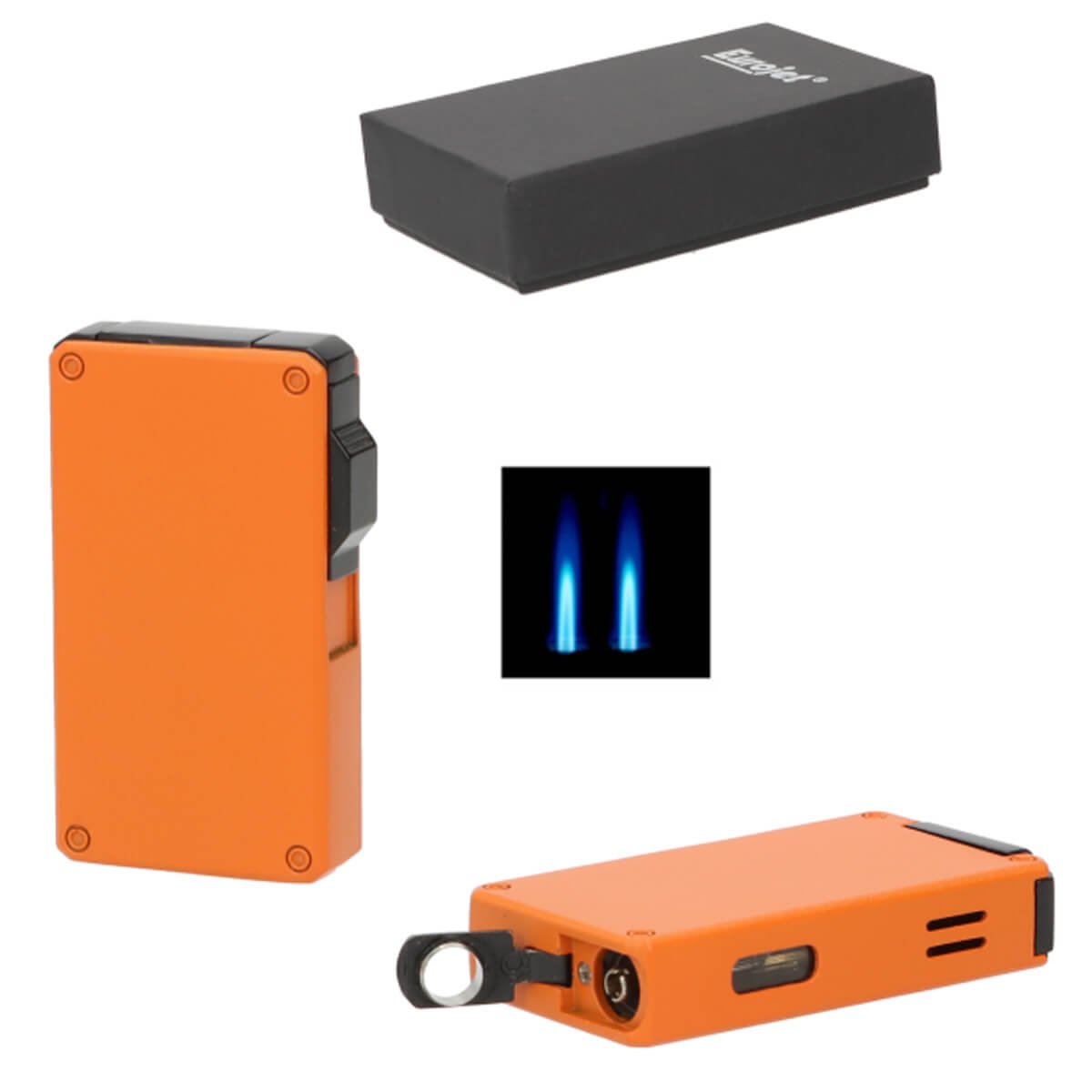 Eurojet lighter 2xJet Orange With Cigar Punch