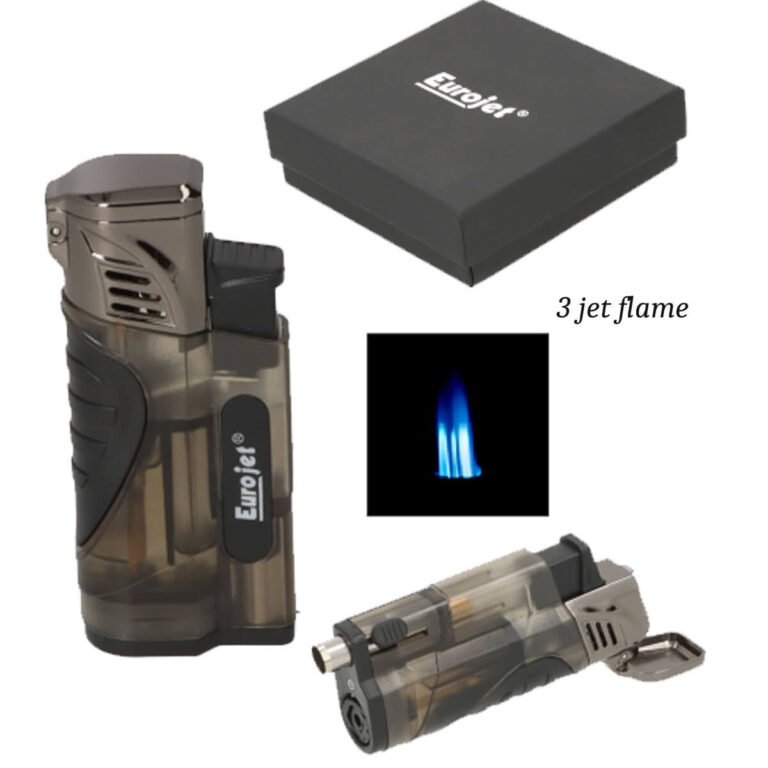 Eurojet lighter 3xJet Black With Cigar Punch