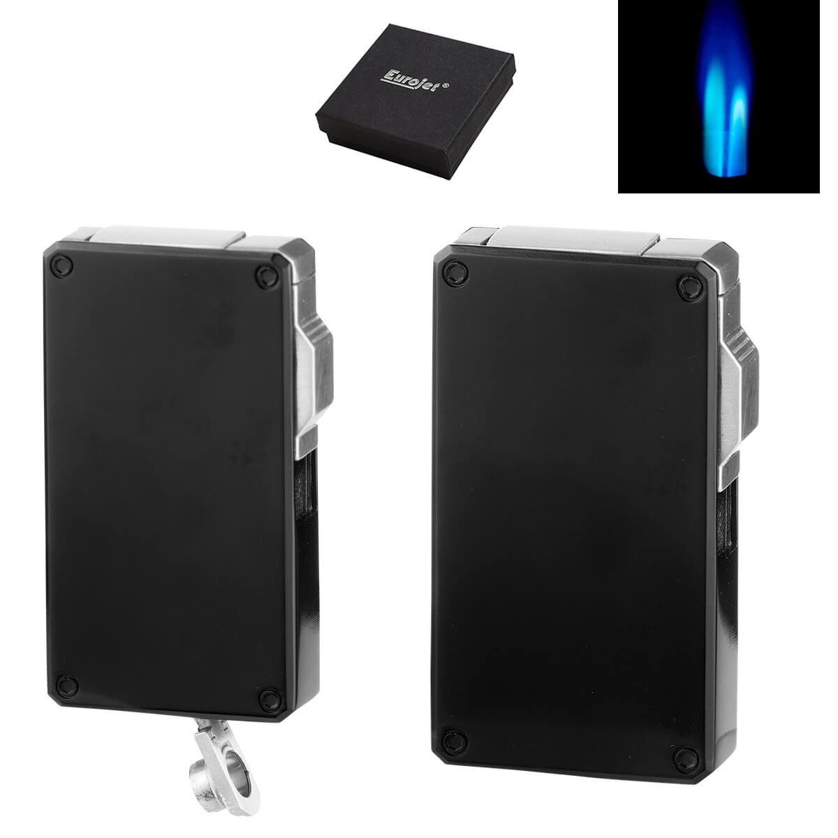 Eurojet Lighter 2xJet Cigar Punch Black-Silver