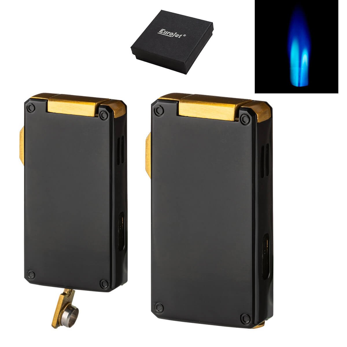Eurojet Lighter 2xJet Cigar Punch Black-Gold