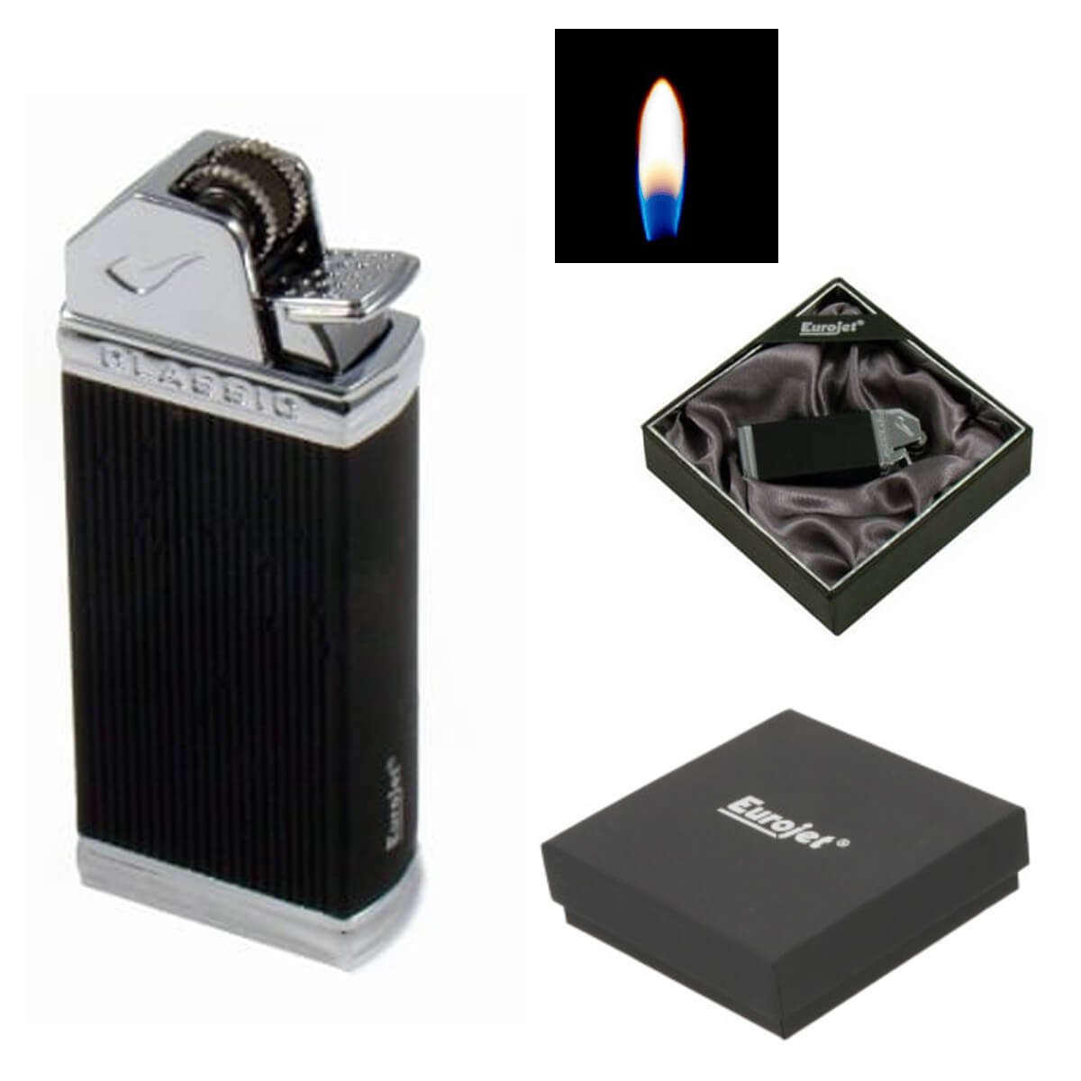 Eurojet Pipe Lighter Classic Flint Black