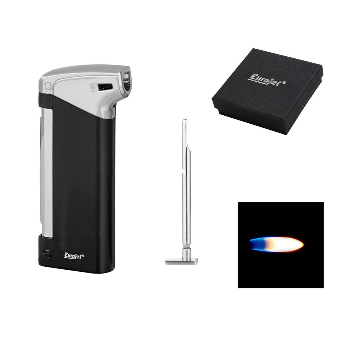 Eurojet Pipe Lighter Black with Tamper