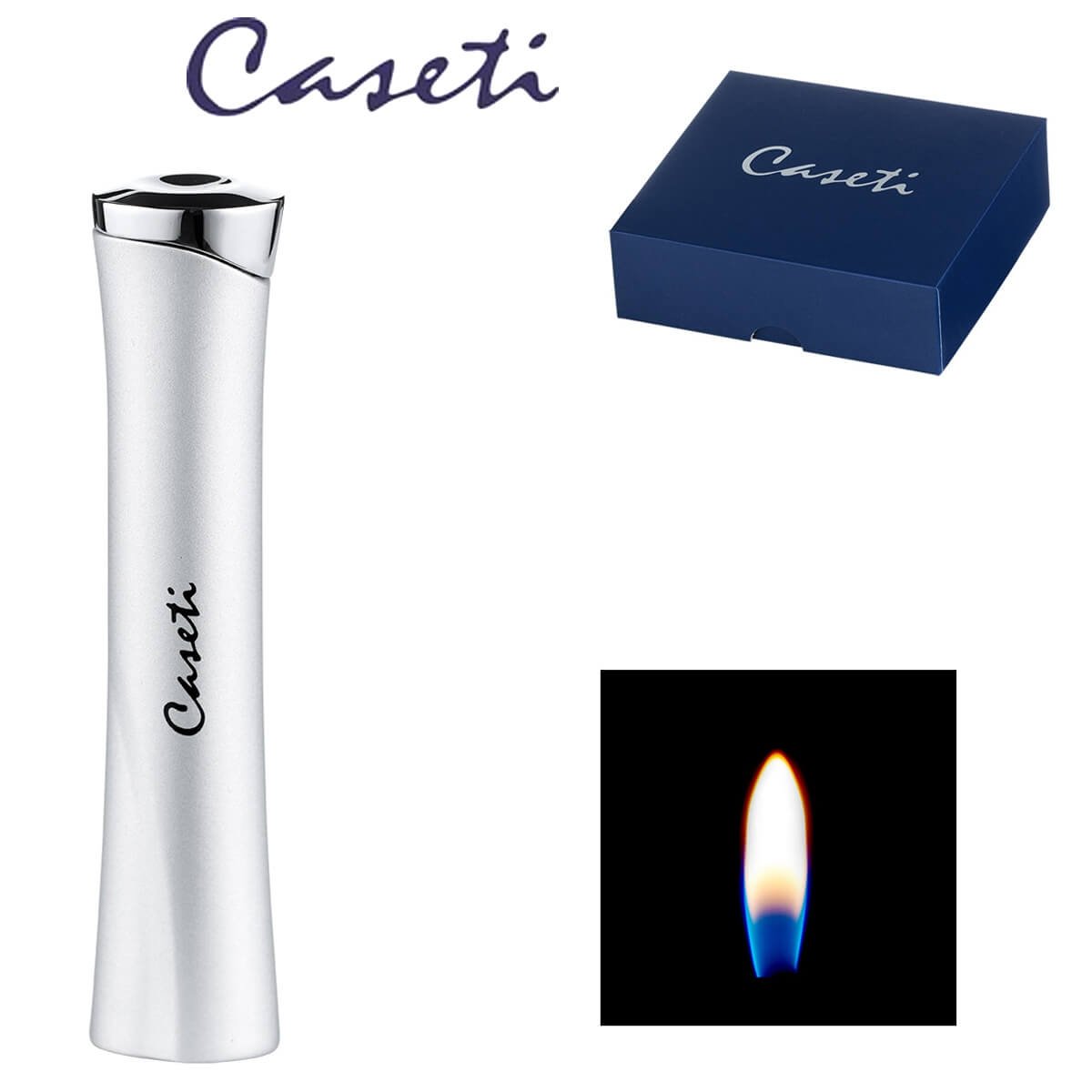 Caseti Lighter Single Soft Flame Silver Matte