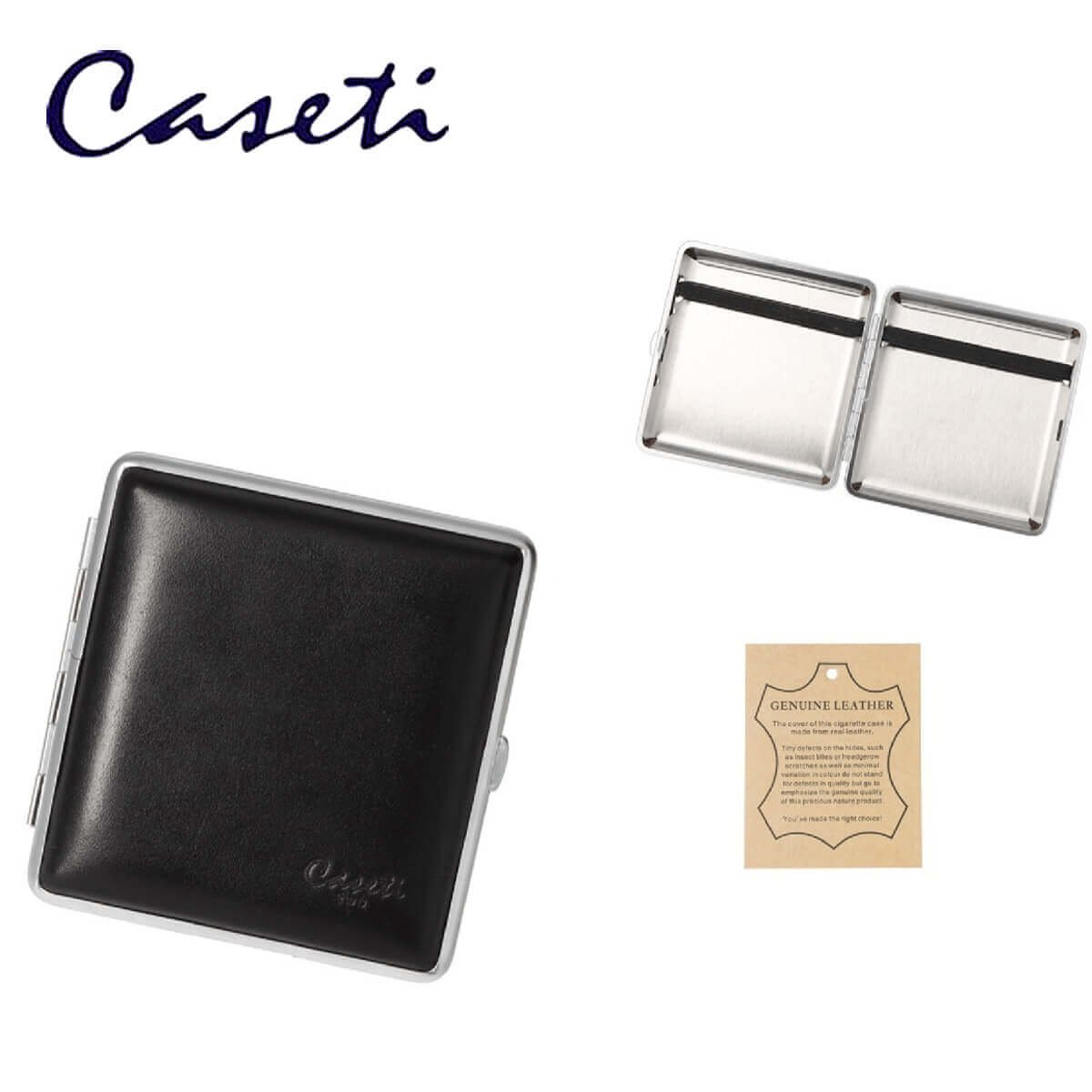 Caseti Cigarette Case Black With Rubber 18pcs
