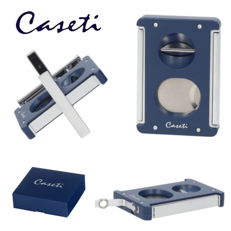 Caseti Cigar Cutter Guillotine, Punch & V-Cut With Cigar Rack