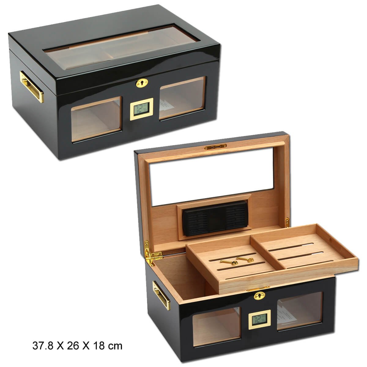 Black Humidor with glass
