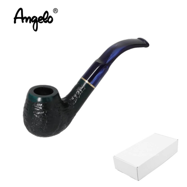 Angelo Smoking Pipe Carved Black-Blue 9mm