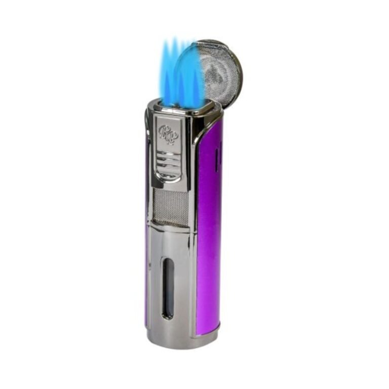 Rocky Patel Envoy Cigar Lighter 5xJet Chrome- Soft Touch Purple & Punch