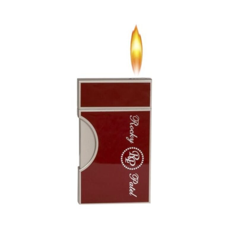 Rocky Patel Crest Cigar Lighter Single Flame Burgundy-Gunmetal