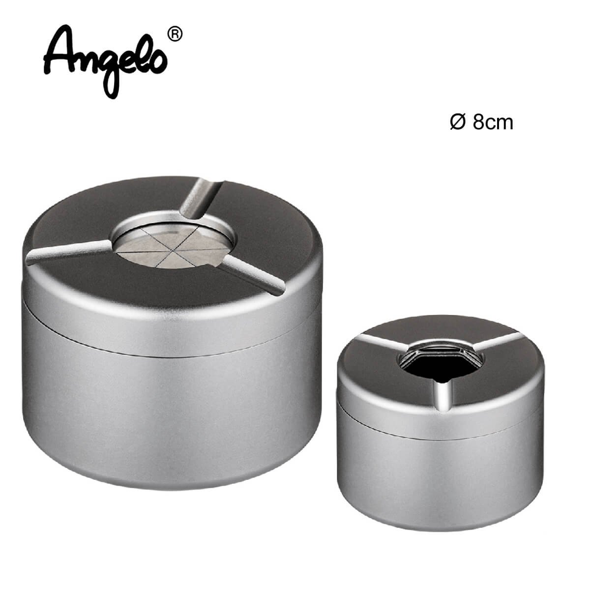 Angelo Aluminum Cigarette Ashtray Grey 8cm