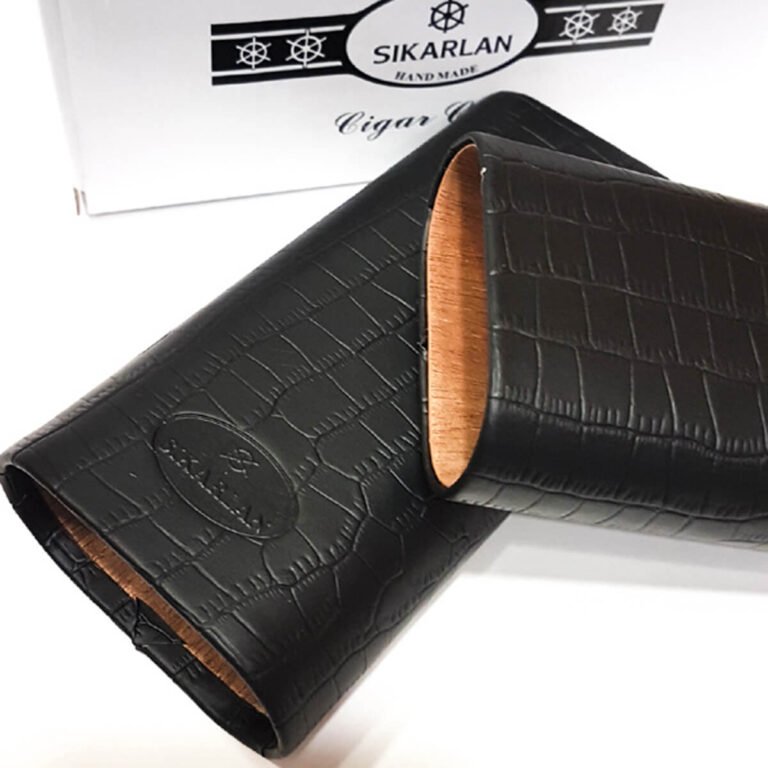 Sikarlan Croco Leather Cigar case for 3 cigars
