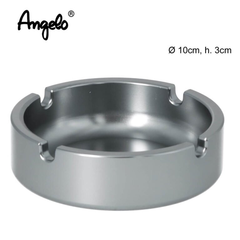 Angelo Aluminum Cigarette Ashtray Silver 10cm