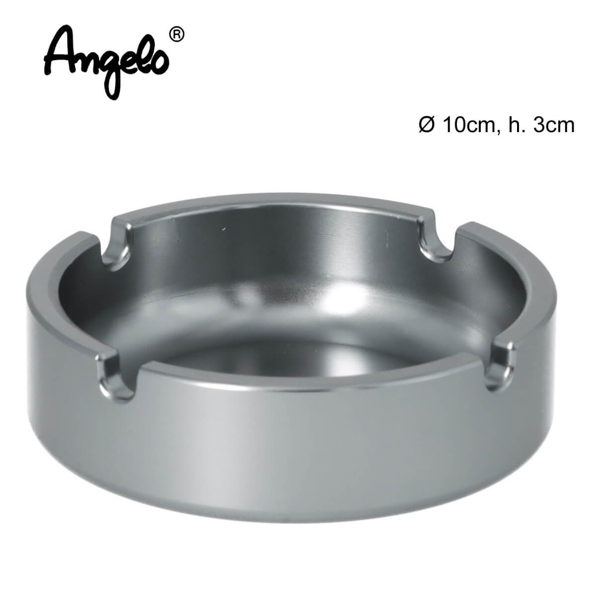 Angelo Aluminum Cigarette Ashtray Silver 10cm