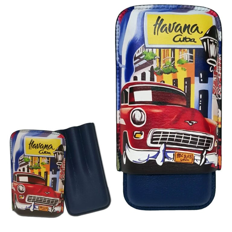 Leather Cigar Case Havana 3ct
