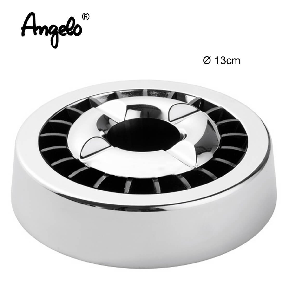 Angelo Roulette Cigarette Ashtray Metal-Plastic Black-Silver 13cm
