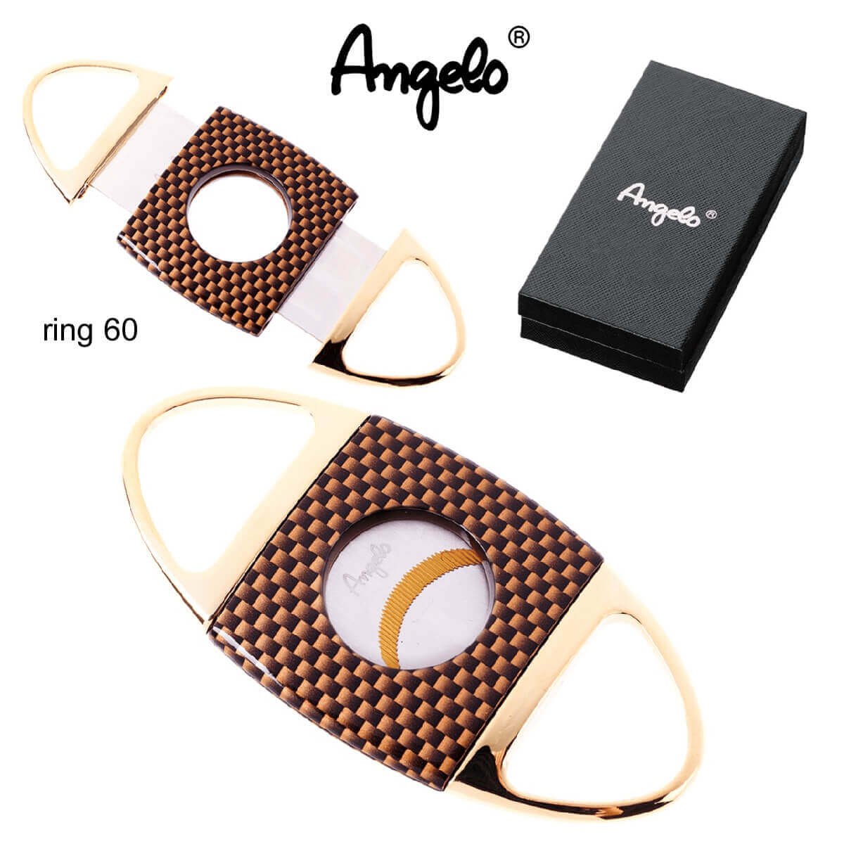 Angelo Cigar Cutter Gold Carbon Design