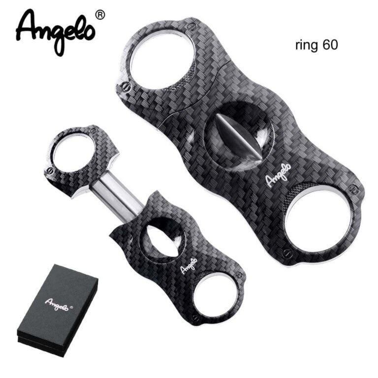 Angelo Cigar Cutter V-Cut Plastic Black Carbon Design