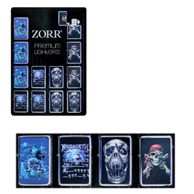 ZORR Skull lighter type Zippo Flame, metal refillable