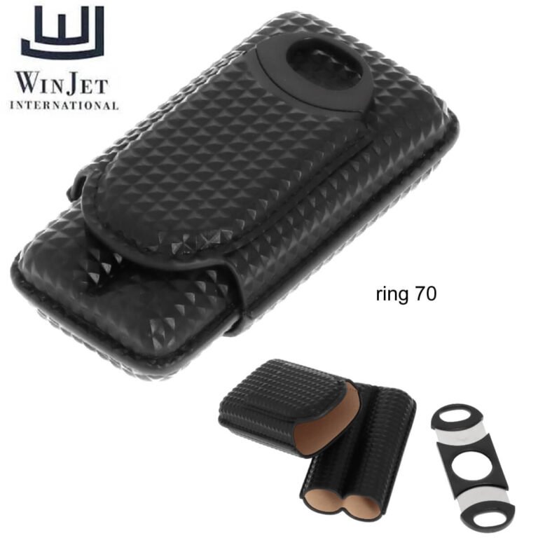 Winjet PU Leather Cigar Case with Cigar Cutter