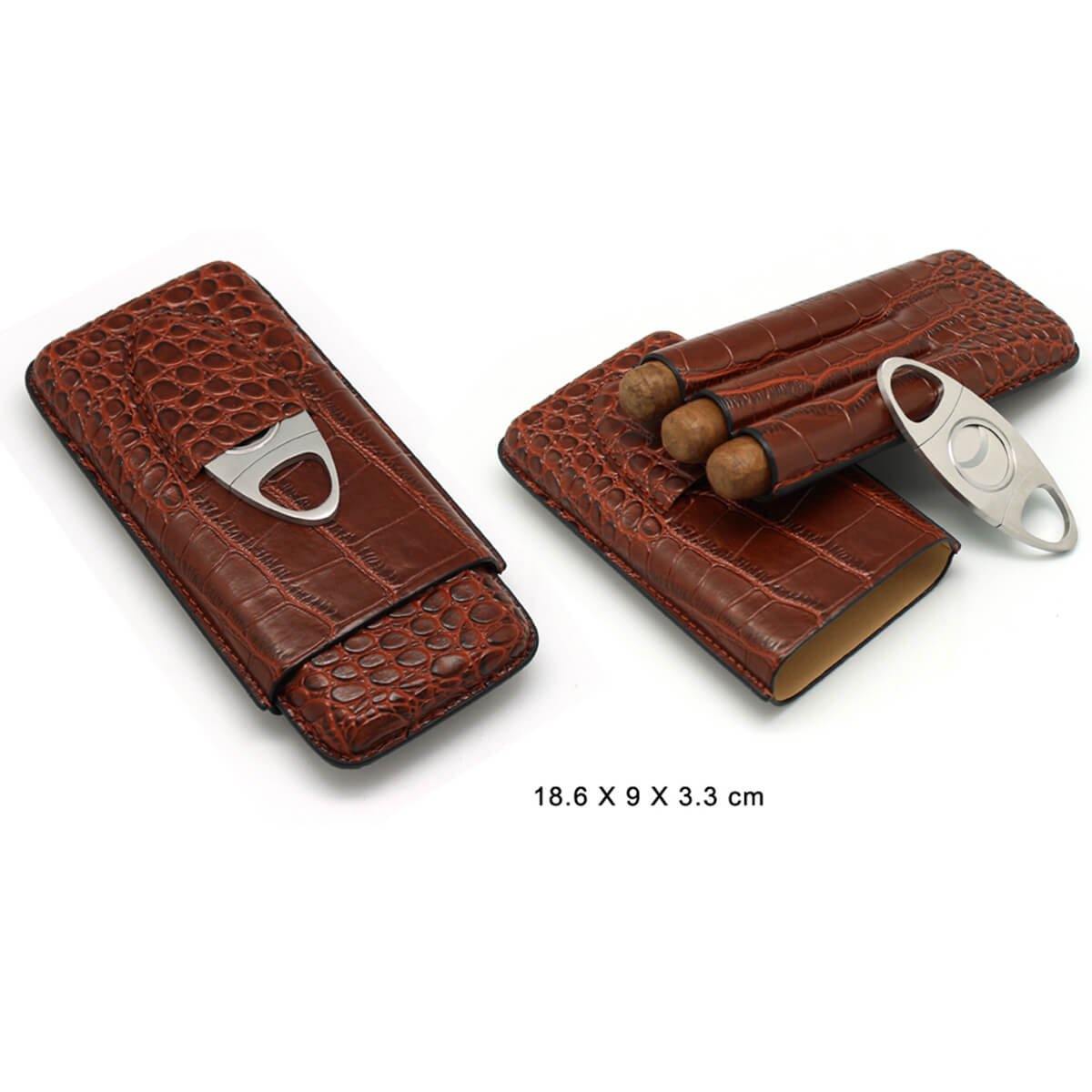 Leather Cigar Case with Cigar