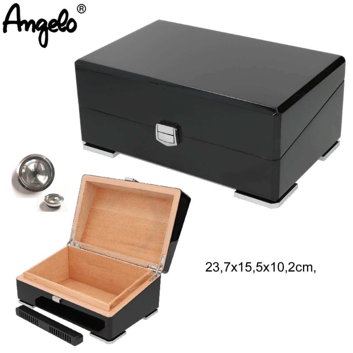 Angelo Cigar Humidor Black