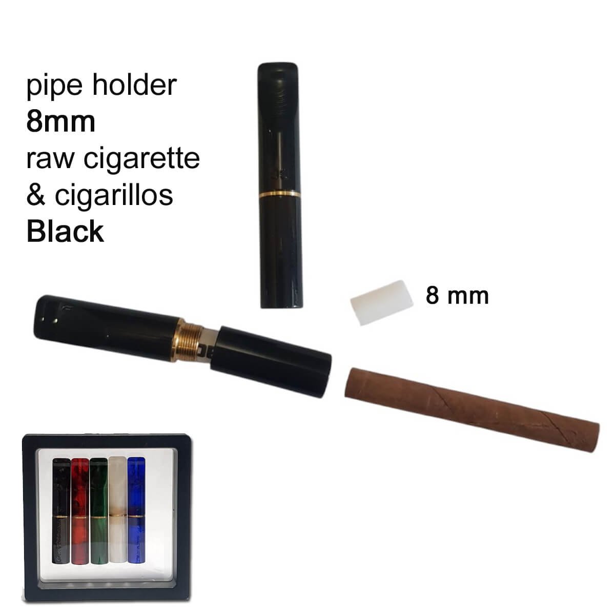 8mm GG Cigarette Holder Black