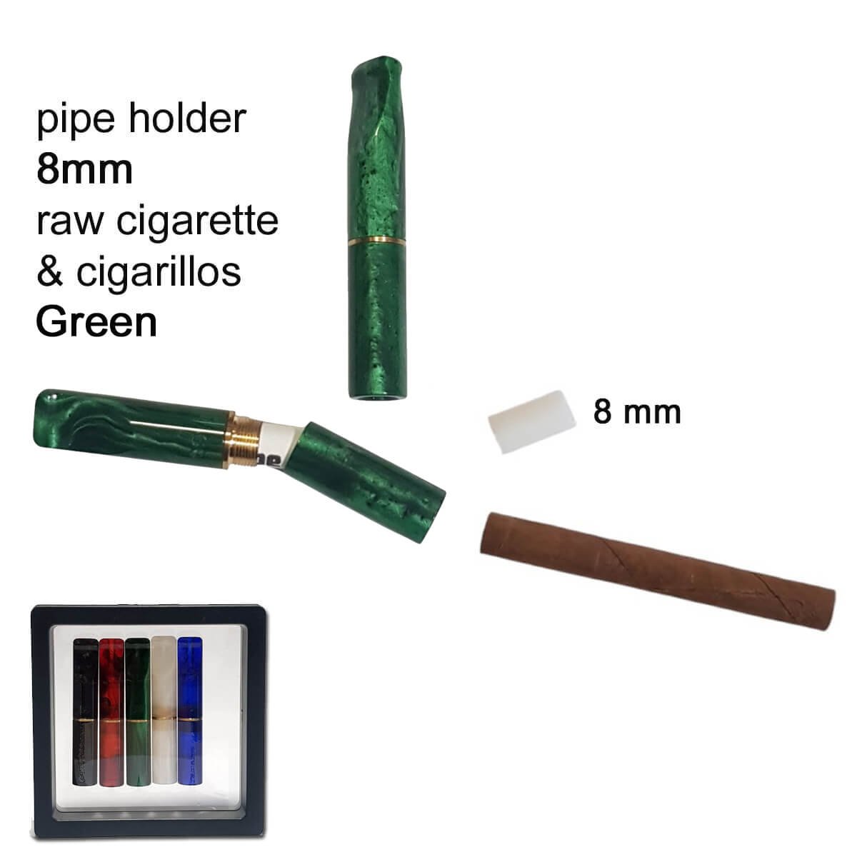 8mm GG Cigarette Holder Green