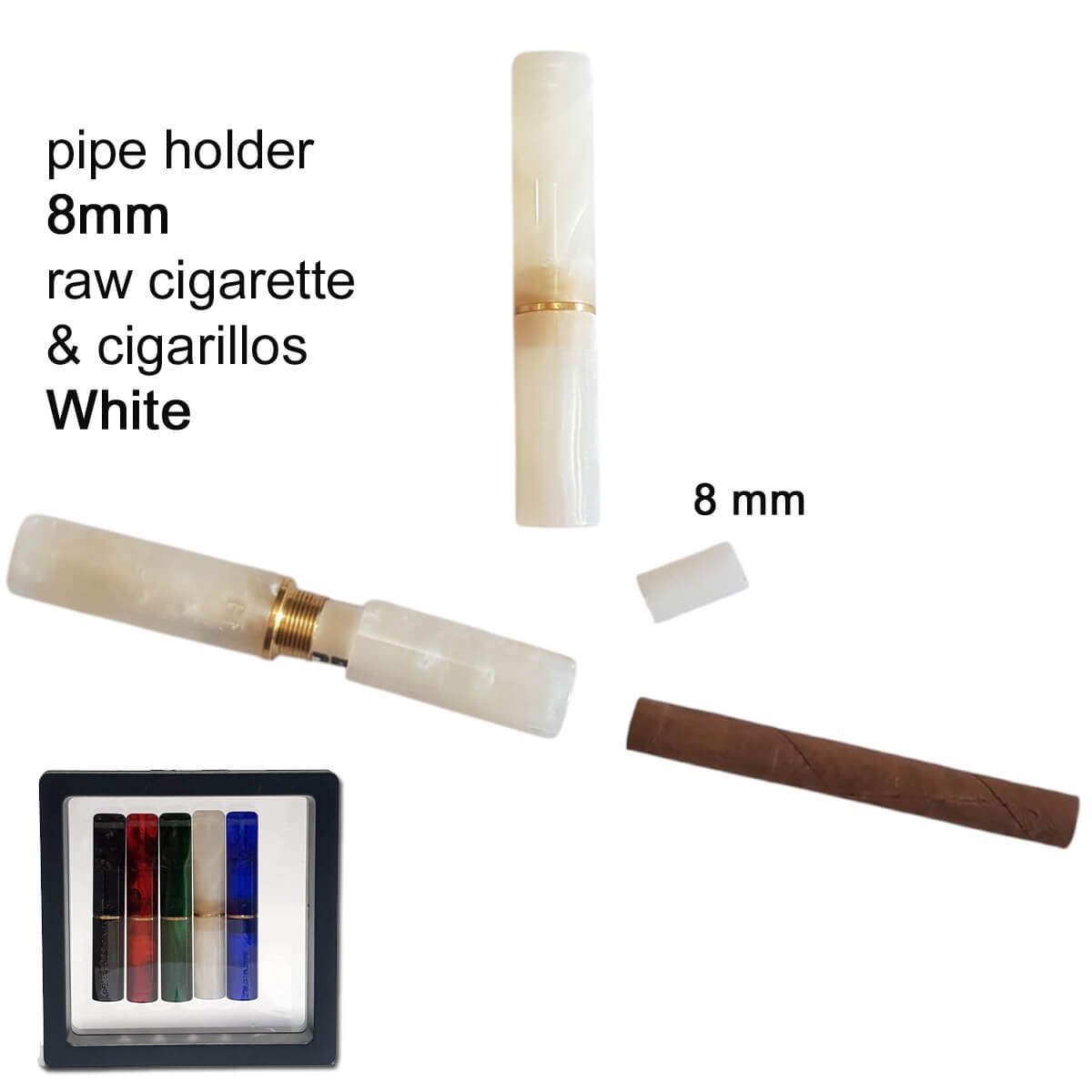 8mm GG Cigarette Holder White